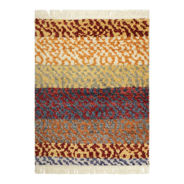 Rug & Kilim’s Contemporary Moroccan Rug With Layered Designs in Earthy Multicolor For Sale