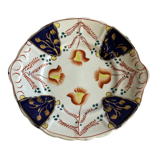 Mid 19th Century Gaudy Welsh Cake Plate Serving Charger For Sale