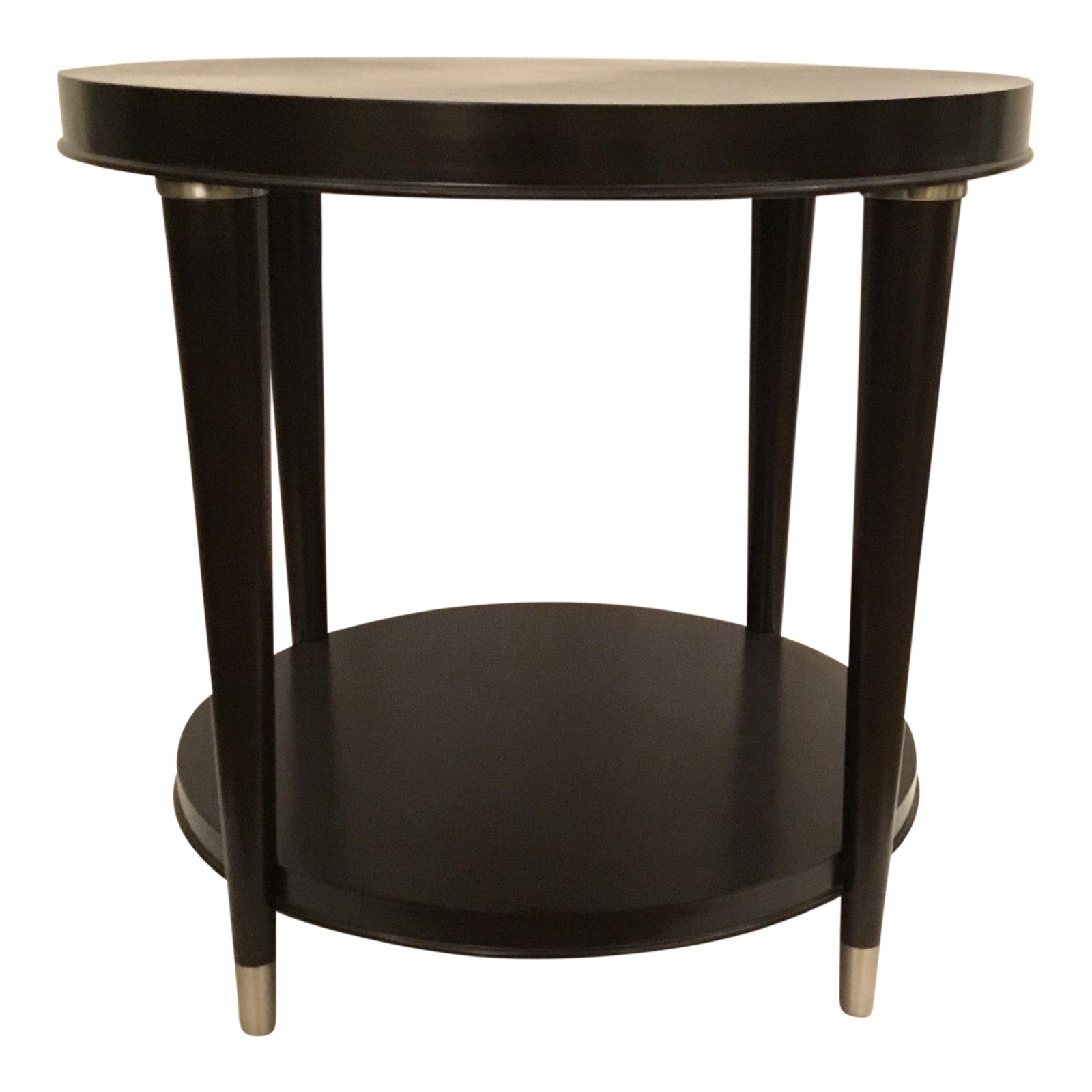 Modern Round Dark Wood End Table Chairish