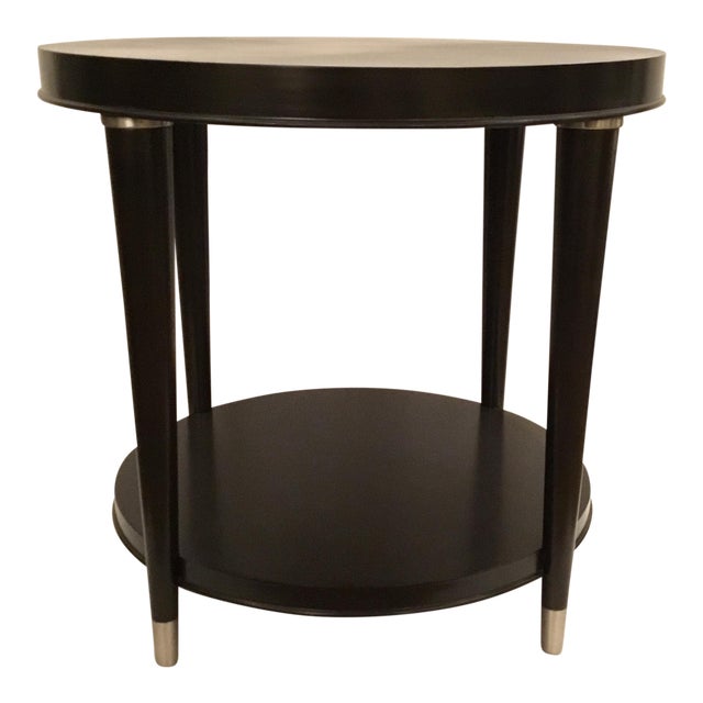 Modern Round Dark Wood End Table Chairish