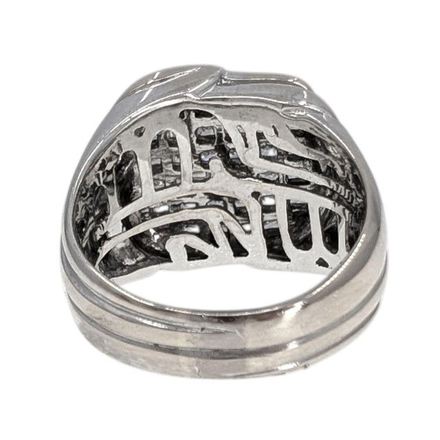 18kw Gents Invisible Set Diamond Ring, Size 10.25 For Sale - Image 4 of 6
