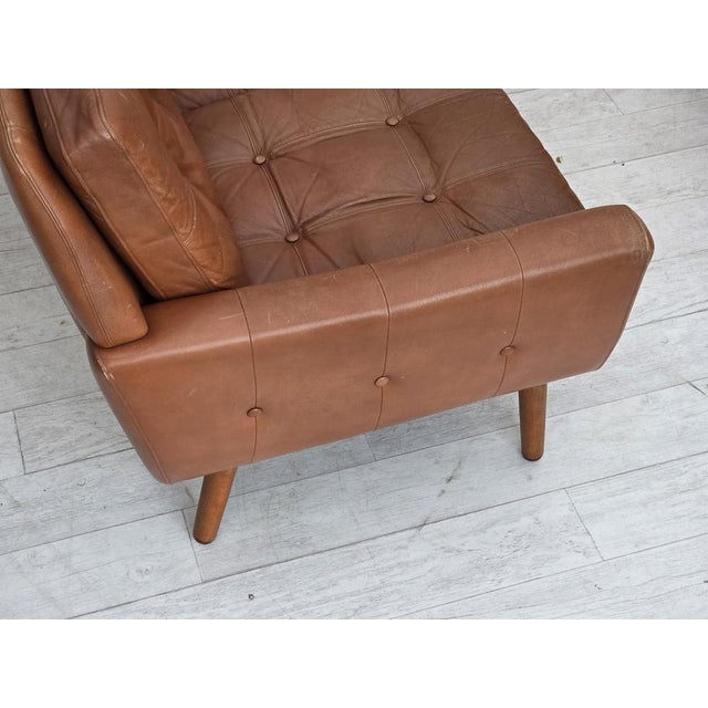 Danish 3-Seater Sofa in Brown Leather, 1970s For Sale - Image 13 of 18