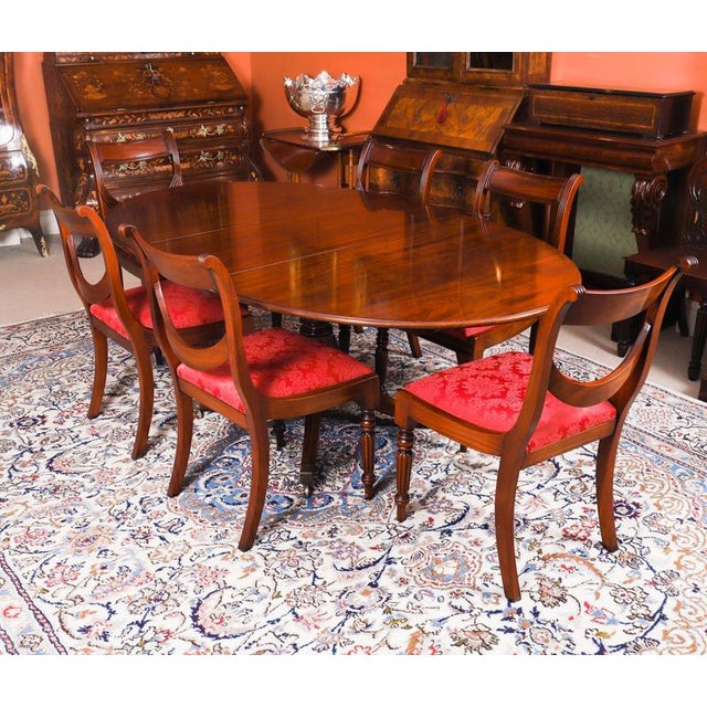 Vintage Oval Regency Revival Dining Table and Chairs from William Tillman, 1990s, Set of 7 For Sale - Image 15 of 16