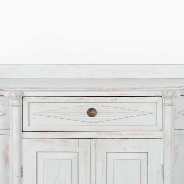 Wood Gray Gustavian Pine Sideboard Buffet, Sweden Circa 1860-80 For Sale - Image 7 of 11