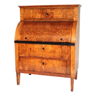 Biedermeier Birch Cylinder Desk For Sale