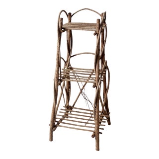 Antique Twig Side Table Shelf Stand For Sale