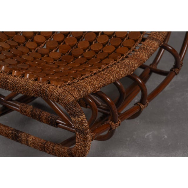 Vintage Bamboo Slingback Lounge Chair, Germany, 1970s For Sale - Image 12 of 15