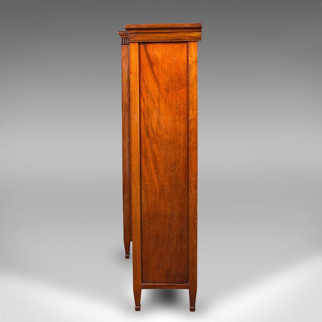 Wood Large Antique Breakfront Bookcase, English, Cabinet, Georgian Revival, Victorian For Sale - Image 7 of 10
