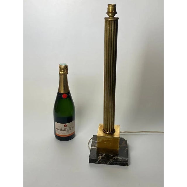 19th Century Marble Base and Brass Table Lamp, France For Sale - Image 9 of 10