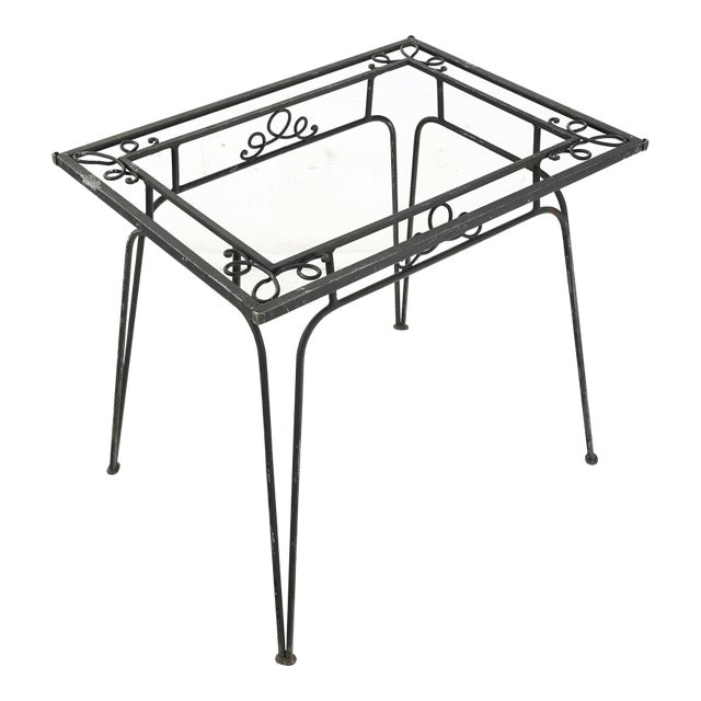 Vintage Rectangle Wrought Iron Table Base For Sale