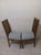 1970s 1970s Dining Chair Wood Light Green Uphlostered Seat Cane Back Medium Tone Set of 2 For Sale - Image 5 of 6