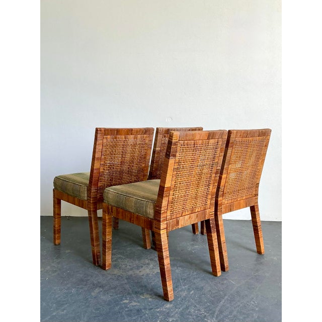 Vintage Bielecky Brothers Woven Rattan Dining Chairs - Set of 4 For Sale - Image 11 of 12