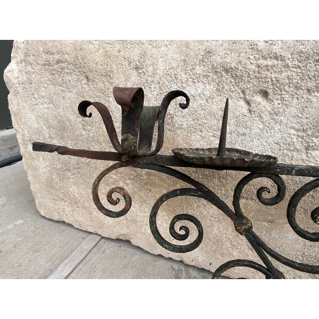 Pair of 18th Century Italian Painted Wrought Iron Wall Mounted Candle Holders For Sale - Image 15 of 18