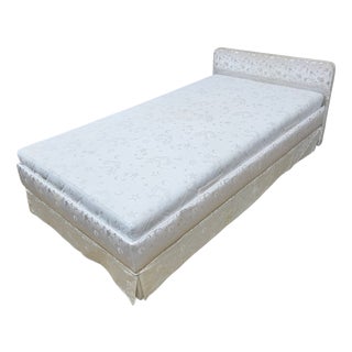 Vintage Single Upholstered Bed with Mattress and Frame, 1960s For Sale