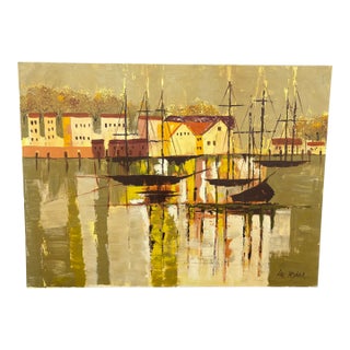 Mid 20th Century Oil on Canvas Signed Lee Reynolds For Sale