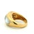 Vintage Mauboussin Paris 18k Yellow Gold Iolite & Mother-of-Pearl Dome Ring, Size 5 For Sale - Image 10 of 11