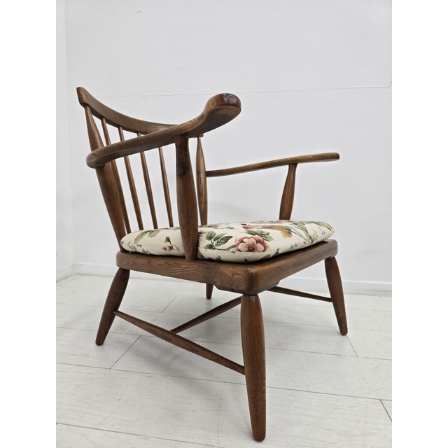 Brown Mid-Century Modern Lounge Chairs with Floral Fabric by Anna-Lülja Praun, Austria, 1950s, Set of 3 For Sale - Image 8 of 18