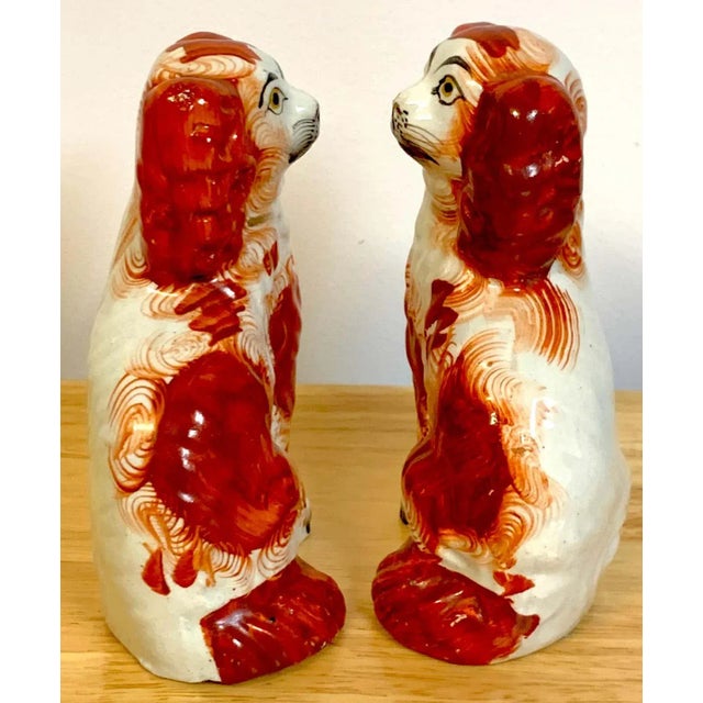 Staffordshire 19th Century Red Staffordshire Spaniels - a Pair For Sale - Image 4 of 7