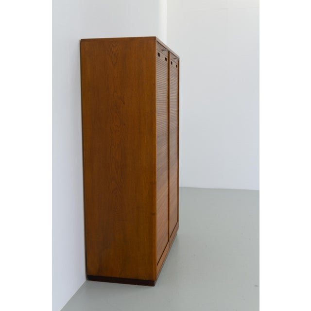 Danish Art Deco Oak Double Tambour Archive Cabinet, 1930s. For Sale - Image 4 of 18