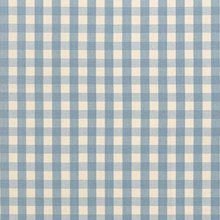 Sample - Schumacher Elton Cotton Check Fabric in Chambray For Sale