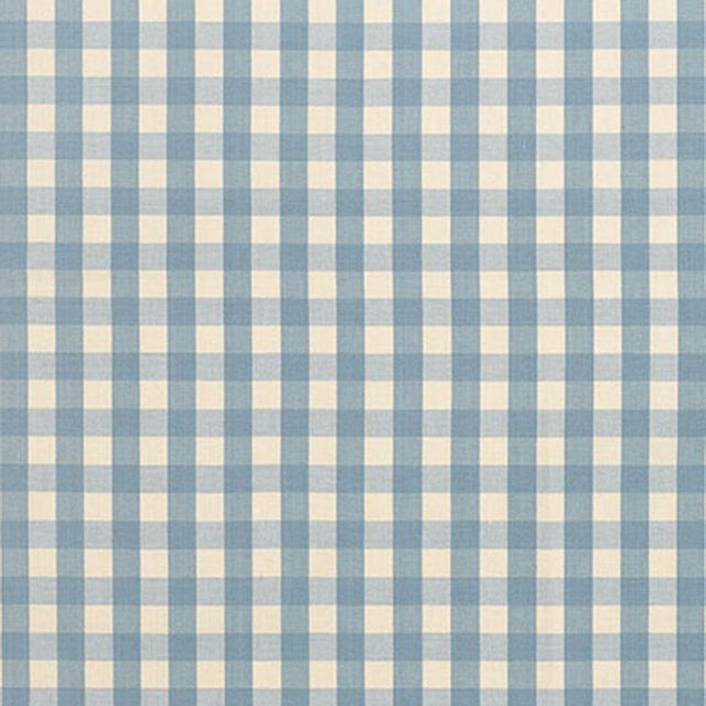 Sample - Schumacher Elton Cotton Check Fabric in Chambray For Sale