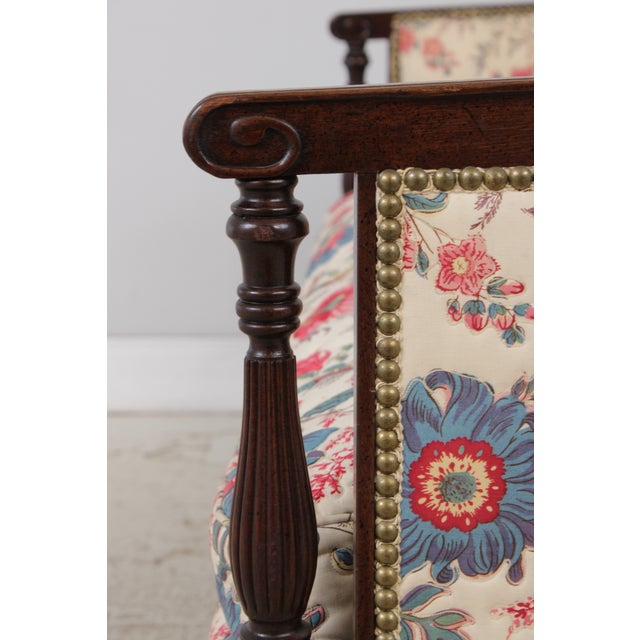 Hickory Chair Mahogany Frame Sheridan Style Loveseat Settee For Sale - Image 15 of 17