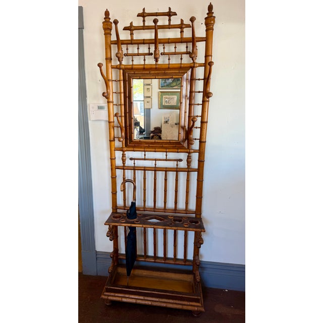 19th Century Faux Bamboo Mahogany Hall Stand For Sale - Image 16 of 16