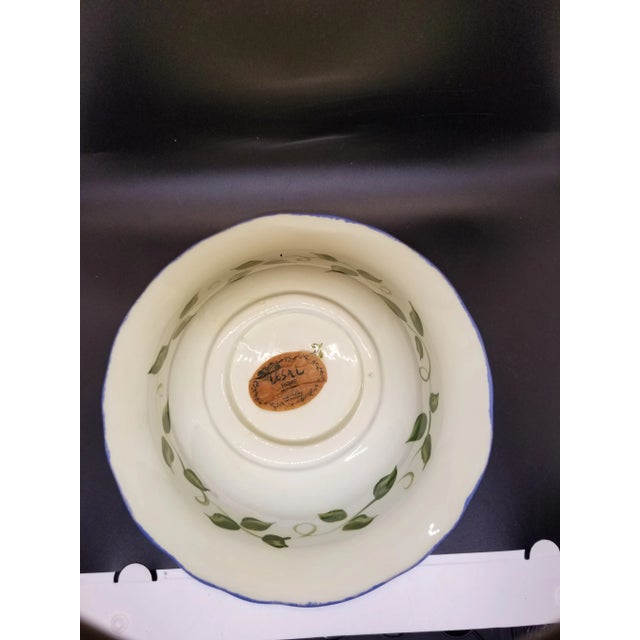 1980s Vintage Ceramic Lesal Floral Bowl~ Lesal Ceramics ~ Vintage Lesal ~ Lesal Studio Ceramic Bowl For Sale - Image 5 of 7