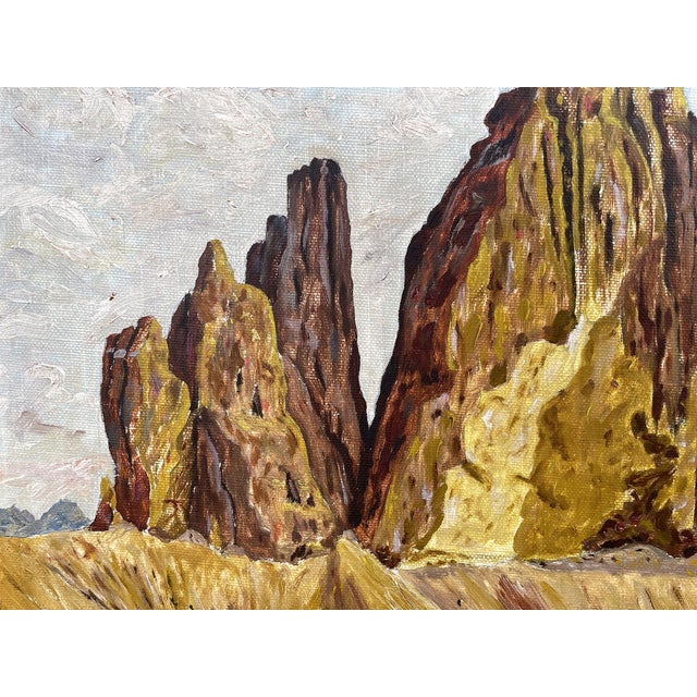The Three Peaks of Lavaredo, Italian Dolomites, 1939, Oil Painting, Framed For Sale - Image 7 of 13