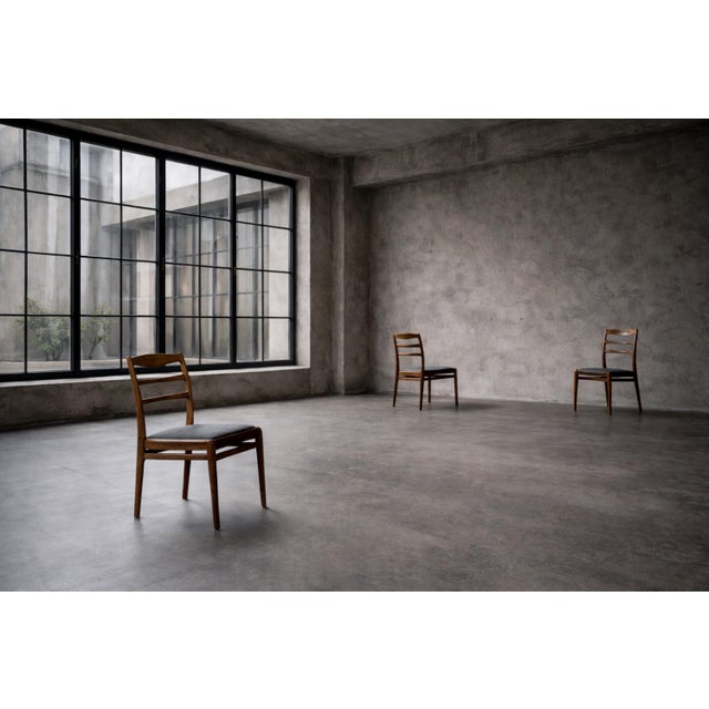 Mid-Century Modern Danish Teak & Grey Fabric Chairs, 1960s, Set of 4 For Sale - Image 10 of 18