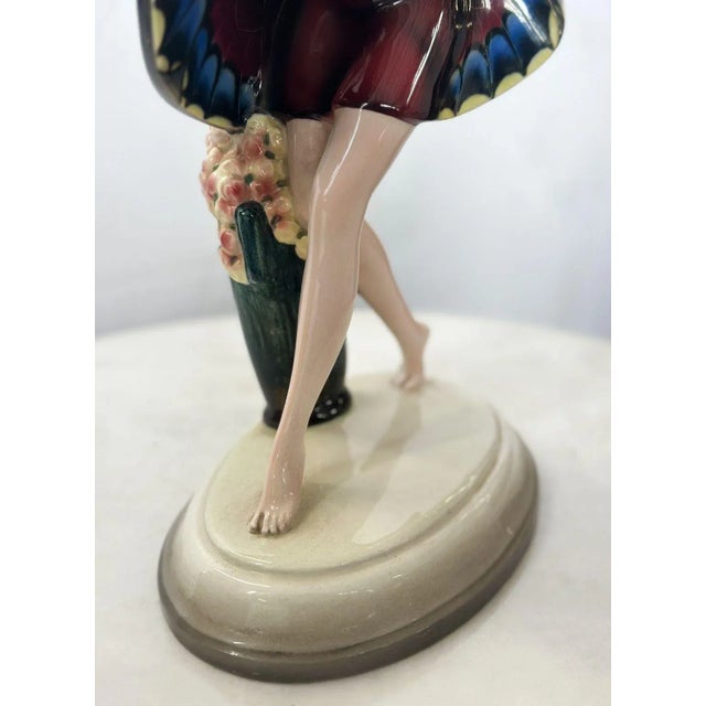 1930s Goldscheider "The Captured Bird" Porcelain Sculpture by Josef Lorenzl For Sale - Image 4 of 5