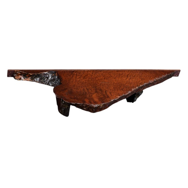 Brown Organic Rustic 1960s Live-Edge Redwood Wall Shelves For Sale - Image 8 of 18