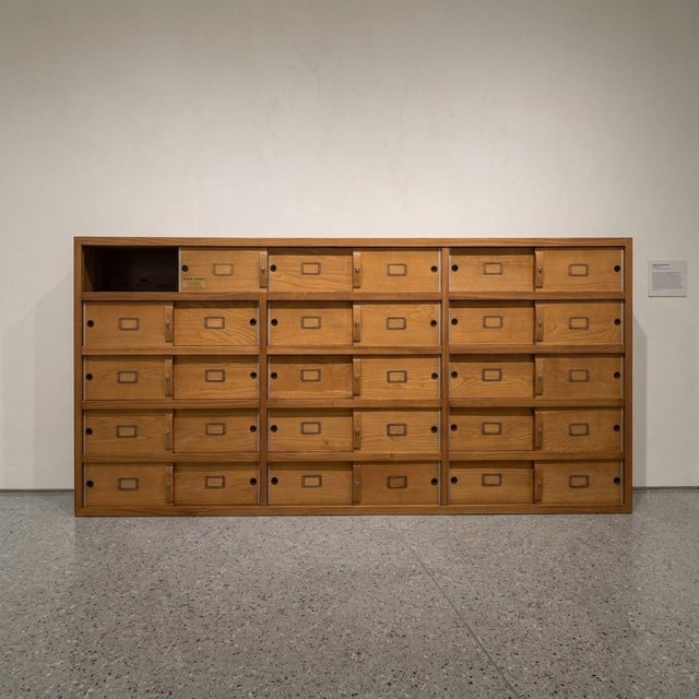 Vintage Postal Sorting Office Cabinet, 1950s For Sale - Image 3 of 4
