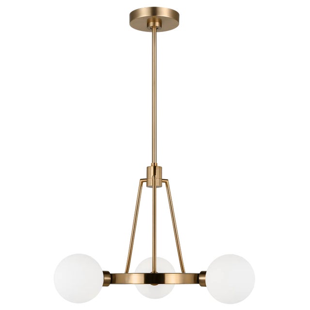 The Clybourn three light single tier chandelier in Satin Brass is an industrial yet minimalist design, making this fixture...