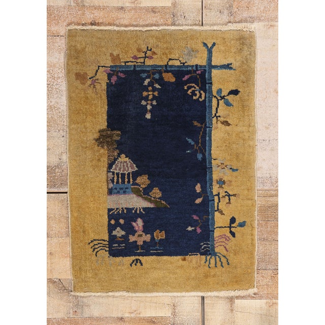 Antique Chinese Art Deco Rug, 02'02 X 02'11 For Sale - Image 10 of 10
