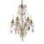 French Antique Petite French 6 Light Gilt-Bronze and Crystal Chandelier For Sale - Image 3 of 8