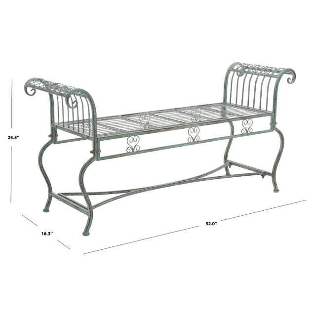 Contemporary Brielle Bench - Antique Dark Green For Sale - Image 3 of 8