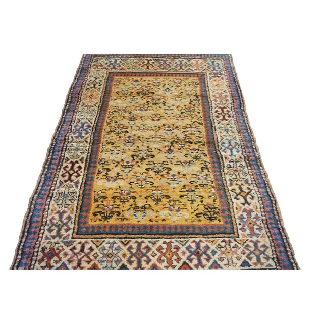 Brown Antique Ivory Caucasian Area Rug For Sale - Image 8 of 11