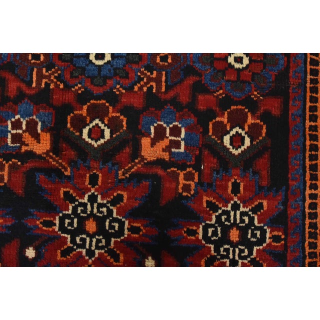 Luri Rug 4’1” X 7’9” Blue Wool Vintage Tribal Hand-Knotted Oriental Carpet For Sale - Image 9 of 13