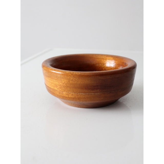 Mid-Century Modern Vintage Mid Century Turned Wood Bowl For Sale - Image 3 of 13