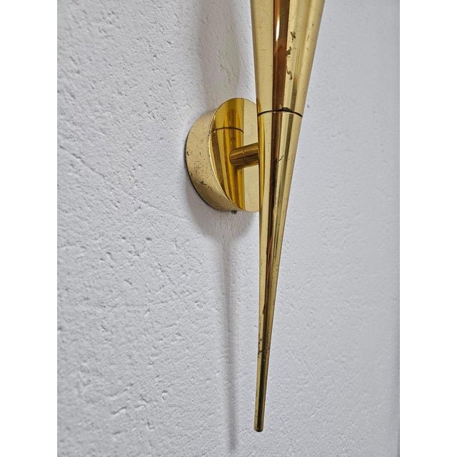 Metal Mid-Century Modern Brass and Opaline Glass Sconce by Limburg, 1960s For Sale - Image 7 of 14