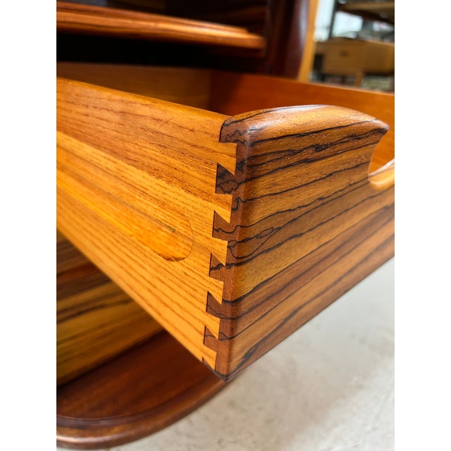 Rare Brazilian Mid-Century Sculptural Executive Desk With Tambour Pedestal For Sale - Image 12 of 16