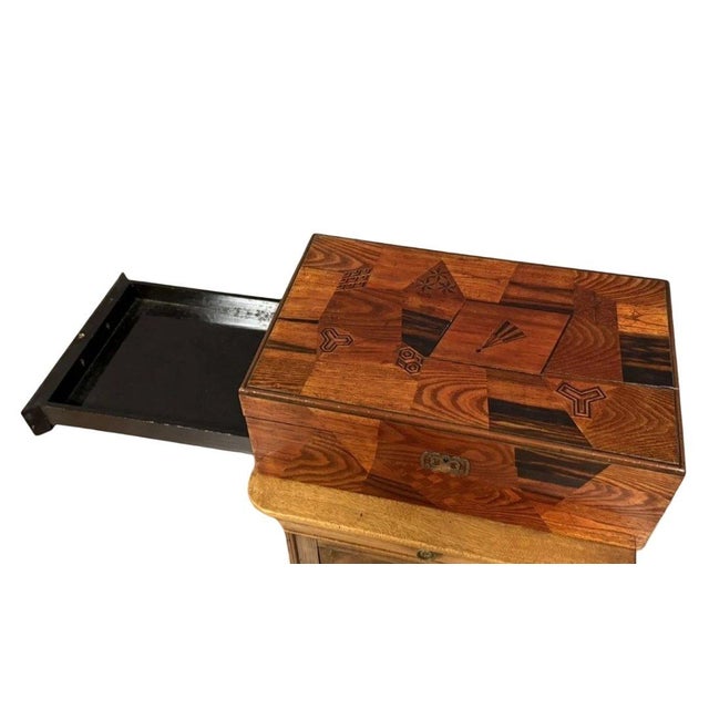 19th Century Japanese Meiji Marquetry Travel Secretary Desk, 1890s For Sale - Image 5 of 6