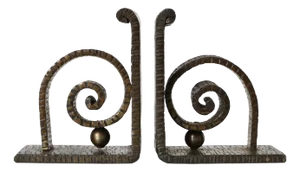 Art Deco Wrought Iron Bookends, 1930s, Set of 2