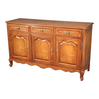 1960s Kindel French Louis XV Style Solid Cherry Sideboard For Sale