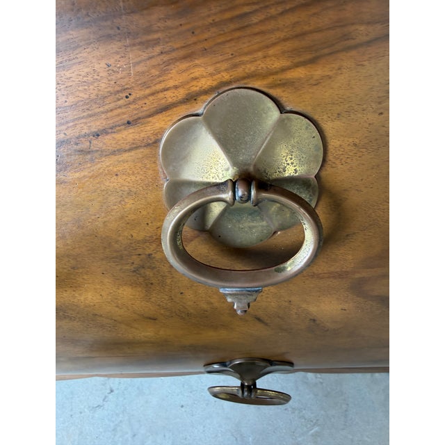 Vintage Baker Louis XV Style Italian Bombay Chest With Brass Handles For Sale - Image 14 of 16