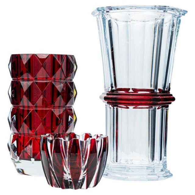 French Baccarat and Sèvres Glass Vases in Crystal, 1990, Set of 3 For Sale - Image 18 of 18