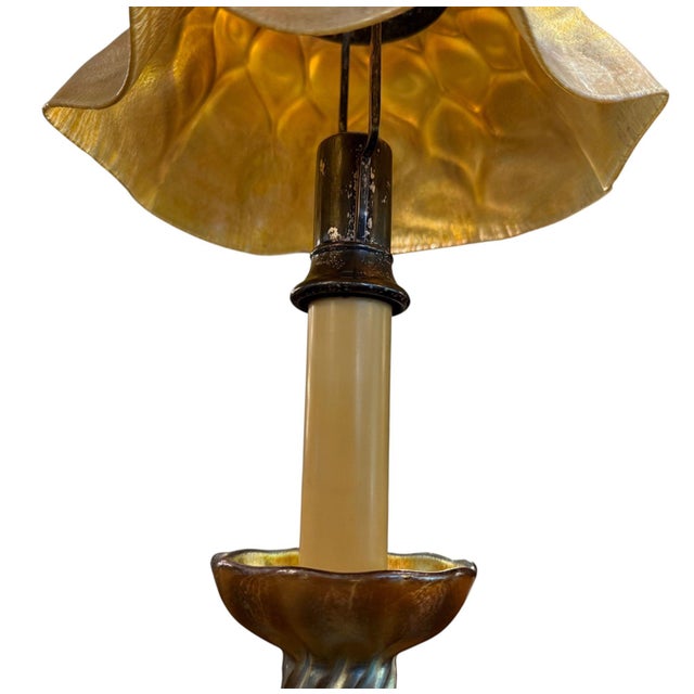 Early 20th Century Early 20th Century. Louis Comfort Tiffany Favrile Glass Candle Lamp For Sale - Image 5 of 12
