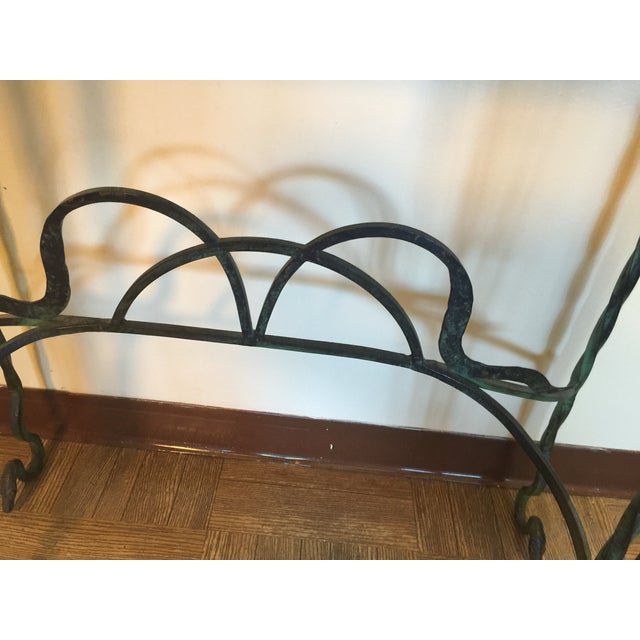 Antique French Art Nouveau (Circa 1895-1910)Wrought Iron Hall Console With Mirror Attributed to Edgar Brandt For Sale - Image 11 of 12