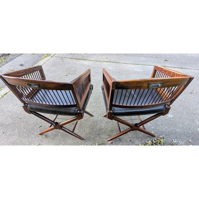 Campaign 1940's Bankers/ Campaign Chairs For Sale - Image 3 of 11